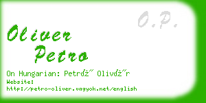 oliver petro business card